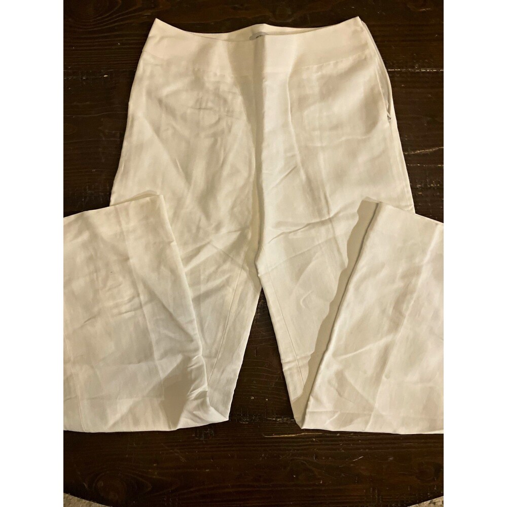 LOFT Women's White Linen Rayon Solid Pants Regular Size Type Regular Size 0